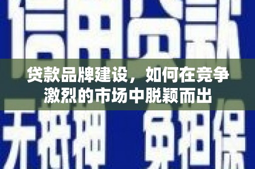 西吉贷款品牌建设，如何在竞争激烈的市场中脱颖而出