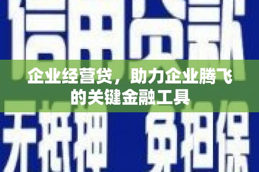 西吉企业经营贷，助力企业腾飞的关键金融工具