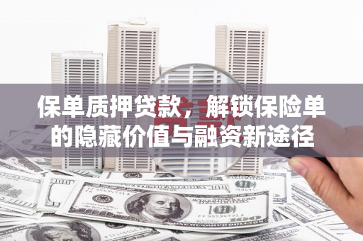 西吉保单质押贷款，解锁保险单的隐藏价值与融资新途径