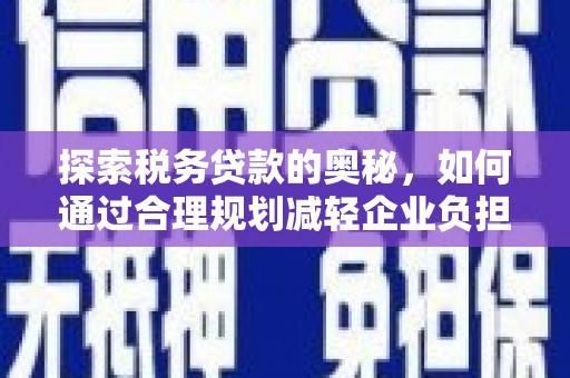 西吉探索税务贷款的奥秘，如何通过合理规划减轻企业负担