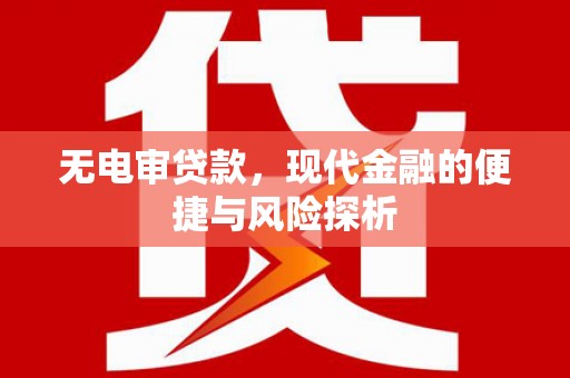 西吉无电审贷款，现代金融的便捷与风险探析