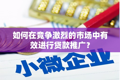 西吉如何在竞争激烈的市场中有效进行贷款推广？