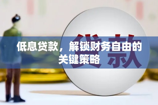 西吉低息贷款，解锁财务自由的关键策略