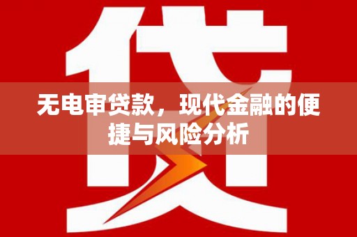西吉无电审贷款，现代金融的便捷与风险分析