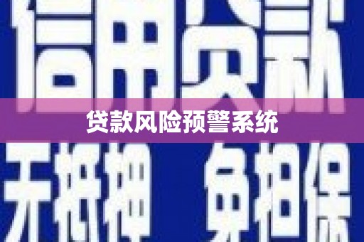 西吉贷款风险预警系统