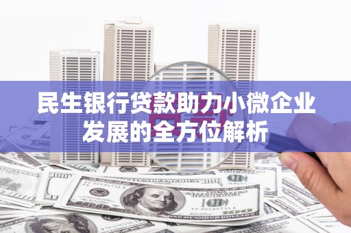 西吉民生银行贷款助力小微企业发展的全方位解析