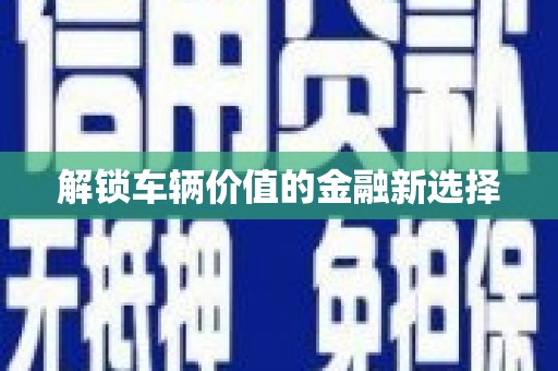 西吉解锁车辆价值的金融新选择