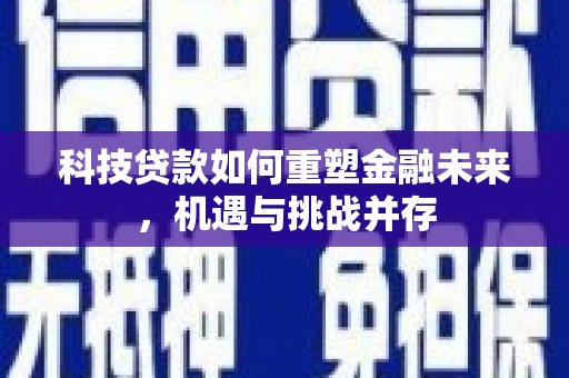 西吉科技贷款如何重塑金融未来，机遇与挑战并存