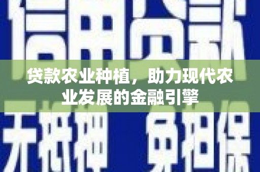 西吉贷款农业种植，助力现代农业发展的金融引擎