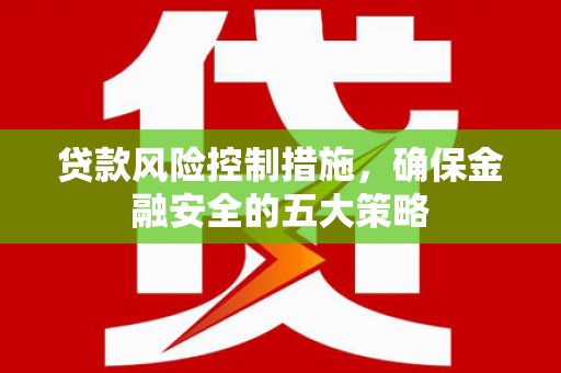 西吉贷款风险控制措施，确保金融安全的五大策略