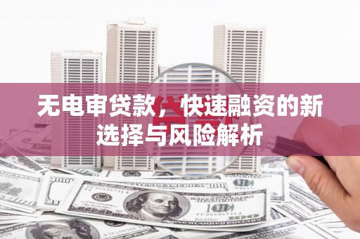 西吉无电审贷款，快速融资的新选择与风险解析