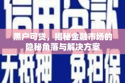 西吉黑户可贷，揭秘金融市场的隐秘角落与解决方案