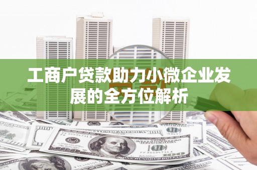 西吉工商户贷款助力小微企业发展的全方位解析