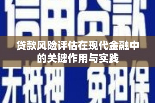 西吉贷款风险评估在现代金融中的关键作用与实践