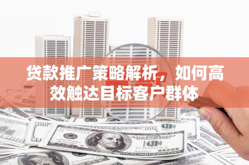 西吉贷款推广策略解析，如何高效触达目标客户群体