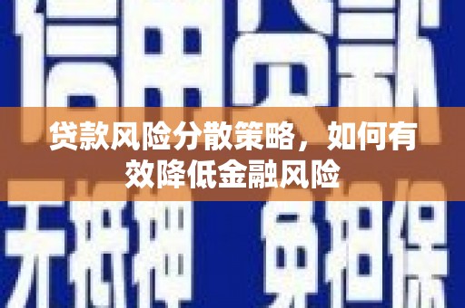 西吉贷款风险分散策略，如何有效降低金融风险