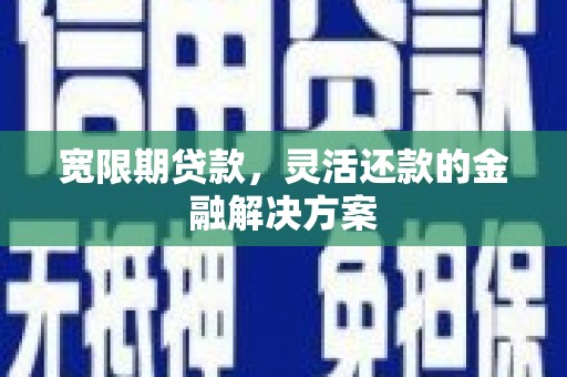 西吉宽限期贷款，灵活还款的金融解决方案