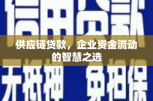 西吉供应链贷款，企业资金流动的智慧之选