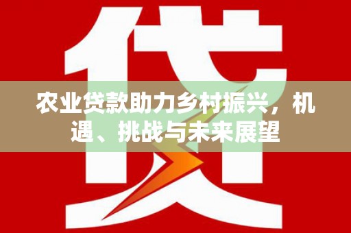 西吉农业贷款助力乡村振兴，机遇、挑战与未来展望