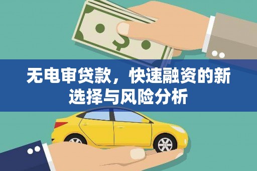 西吉无电审贷款，快速融资的新选择与风险分析