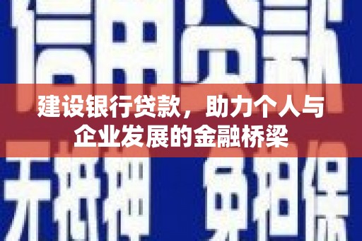 西吉建设银行贷款，助力个人与企业发展的金融桥梁