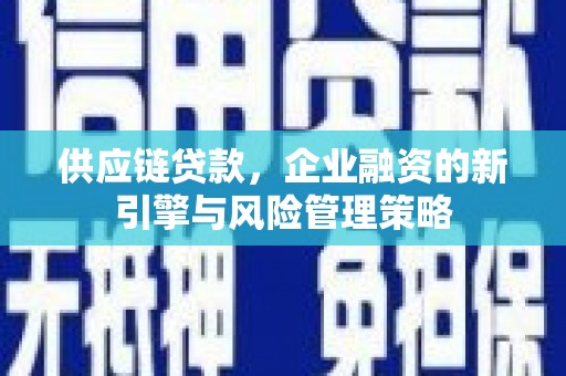 西吉供应链贷款，企业融资的新引擎与风险管理策略