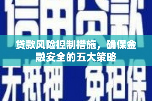 西吉贷款风险控制措施，确保金融安全的五大策略