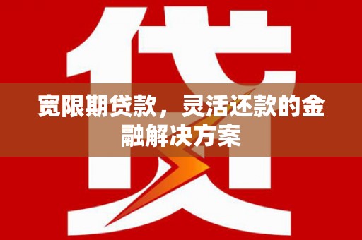 西吉宽限期贷款，灵活还款的金融解决方案