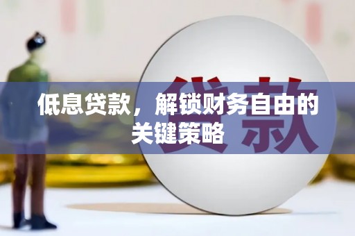 西吉低息贷款，解锁财务自由的关键策略