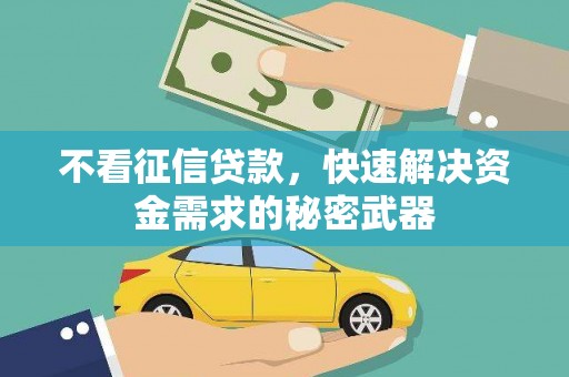 西吉不看征信贷款，快速解决资金需求的秘密武器