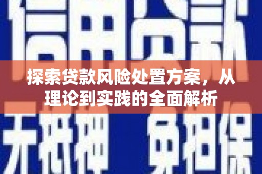 西吉探索贷款风险处置方案，从理论到实践的全面解析