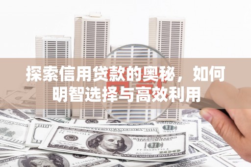 西吉探索信用贷款的奥秘，如何明智选择与高效利用