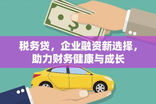 西吉税务贷，企业融资新选择，助力财务健康与成长